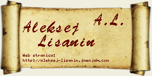 Aleksej Lišanin vizit kartica